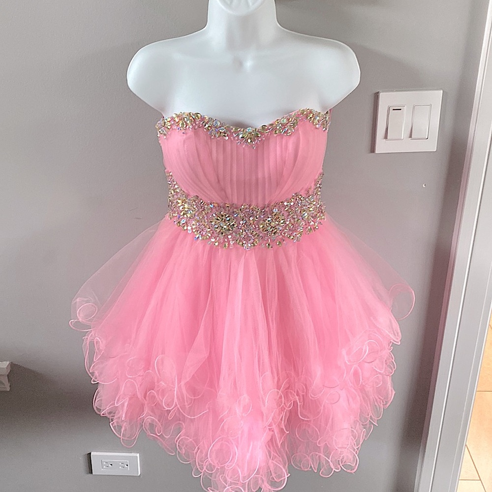 Pink Party Dress with Sequin Detail Size Small or 4/6
